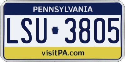 PA license plate LSU3805