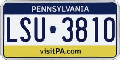 PA license plate LSU3810