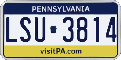 PA license plate LSU3814