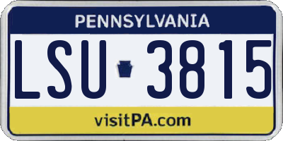 PA license plate LSU3815