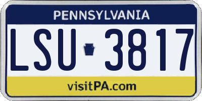 PA license plate LSU3817