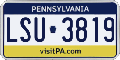 PA license plate LSU3819