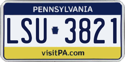 PA license plate LSU3821