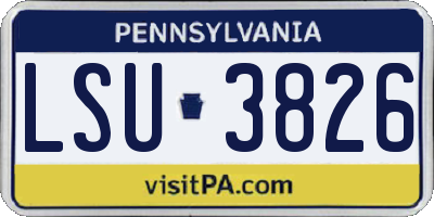 PA license plate LSU3826