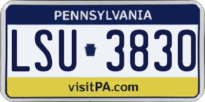 PA license plate LSU3830