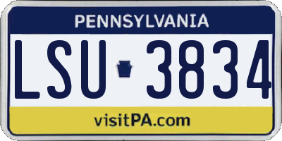 PA license plate LSU3834
