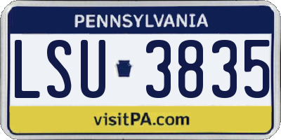 PA license plate LSU3835