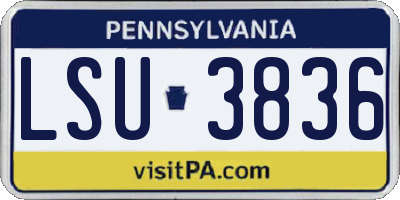 PA license plate LSU3836