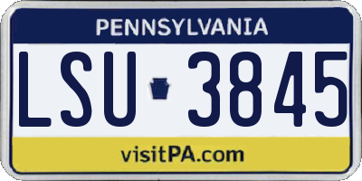 PA license plate LSU3845