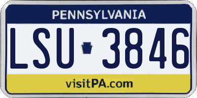PA license plate LSU3846