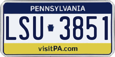 PA license plate LSU3851
