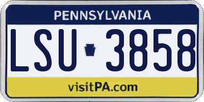 PA license plate LSU3858
