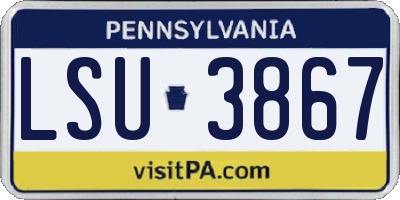 PA license plate LSU3867