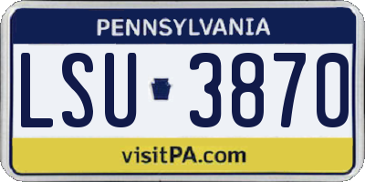 PA license plate LSU3870