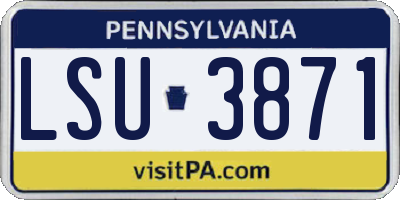PA license plate LSU3871