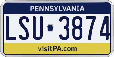 PA license plate LSU3874