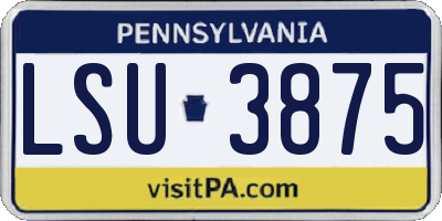 PA license plate LSU3875