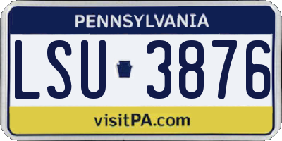 PA license plate LSU3876
