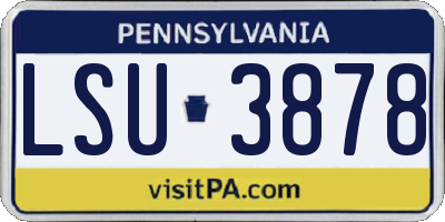 PA license plate LSU3878