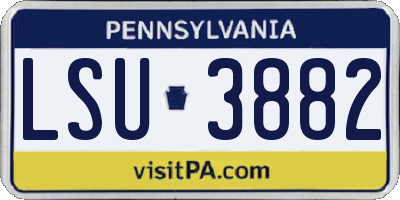 PA license plate LSU3882