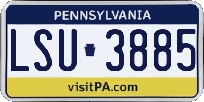 PA license plate LSU3885
