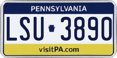 PA license plate LSU3890