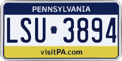 PA license plate LSU3894