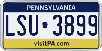 PA license plate LSU3899