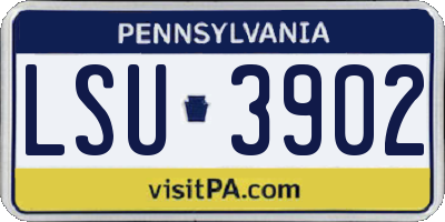 PA license plate LSU3902