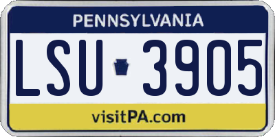 PA license plate LSU3905
