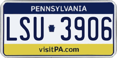 PA license plate LSU3906