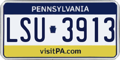 PA license plate LSU3913