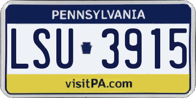 PA license plate LSU3915