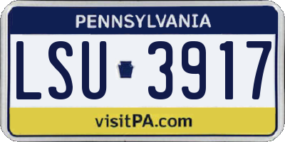 PA license plate LSU3917
