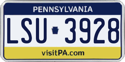 PA license plate LSU3928