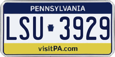 PA license plate LSU3929