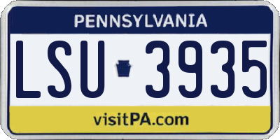 PA license plate LSU3935