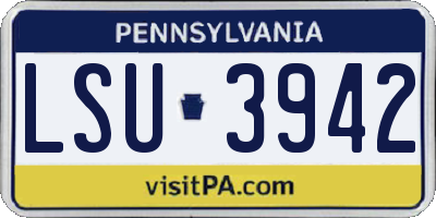 PA license plate LSU3942