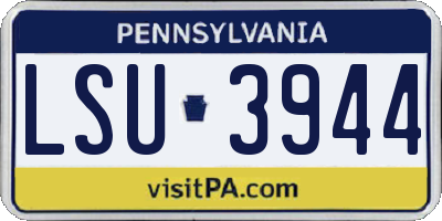 PA license plate LSU3944