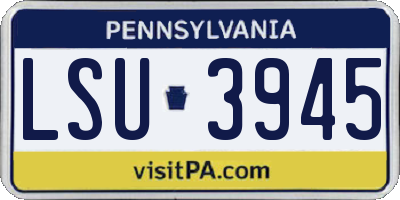 PA license plate LSU3945
