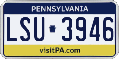 PA license plate LSU3946
