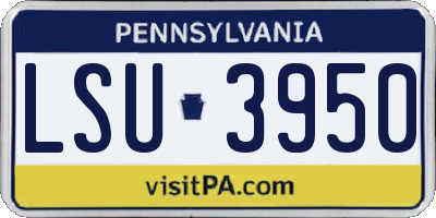PA license plate LSU3950