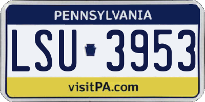 PA license plate LSU3953