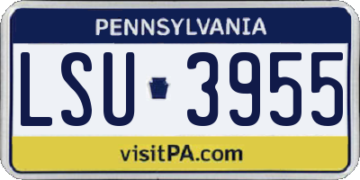 PA license plate LSU3955