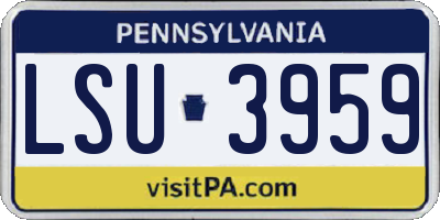 PA license plate LSU3959