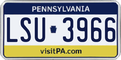 PA license plate LSU3966