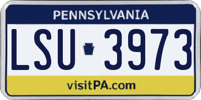 PA license plate LSU3973