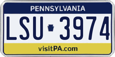 PA license plate LSU3974