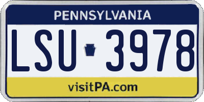 PA license plate LSU3978