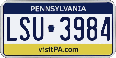 PA license plate LSU3984